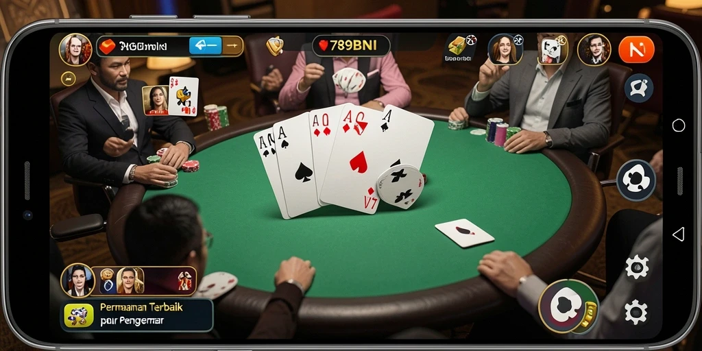 Tampilan gameplay Poker yang mengasyikkan di 789BNI.