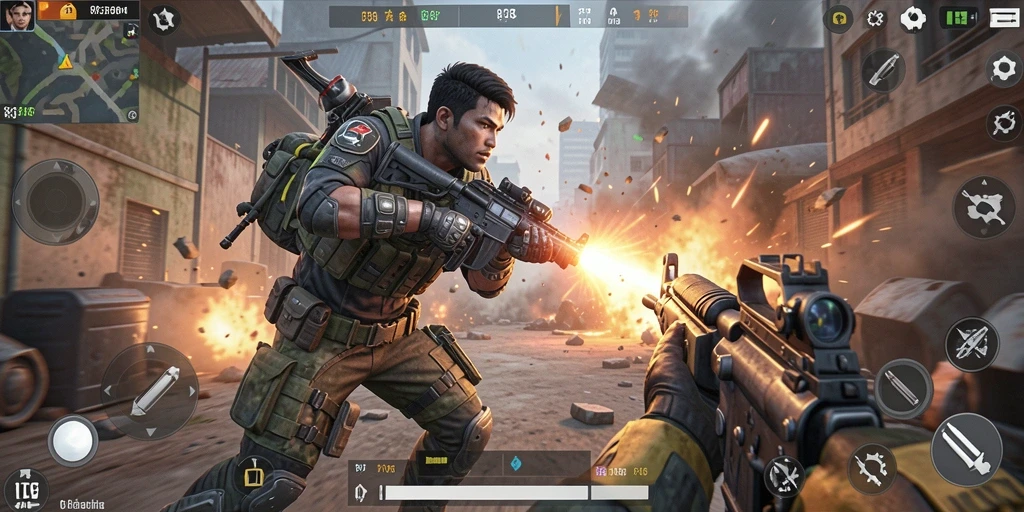 Tampilan gameplay intens dari 8364 dengan aksi tembak-menembak yang mendebarkan.