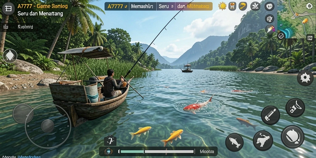 Tampilan gameplay A7777 saat memancing dengan grafik menarik.