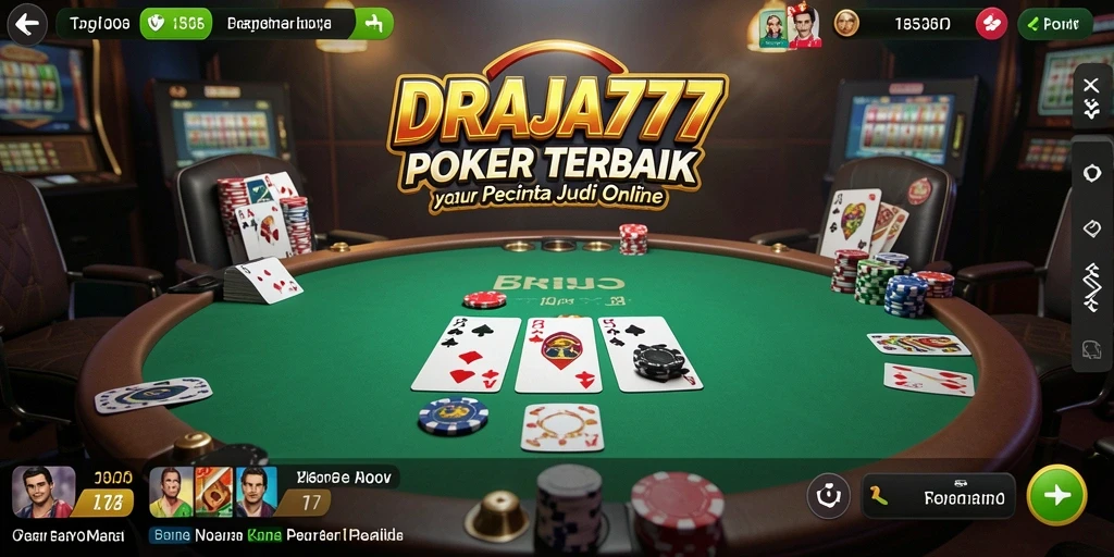Screenshot gameplay DRAJA777 menampilkan suasana Poker yang mendebarkan.