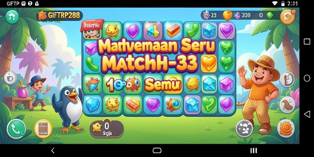 Tampilan gameplay menarik dalam game Match-3 GIFTRP288.