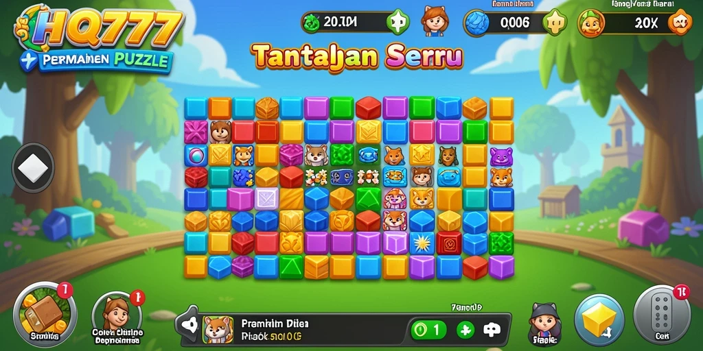 Gameplay HQ777 menampilkan tantangan puzzle yang memikat dan adiktif.