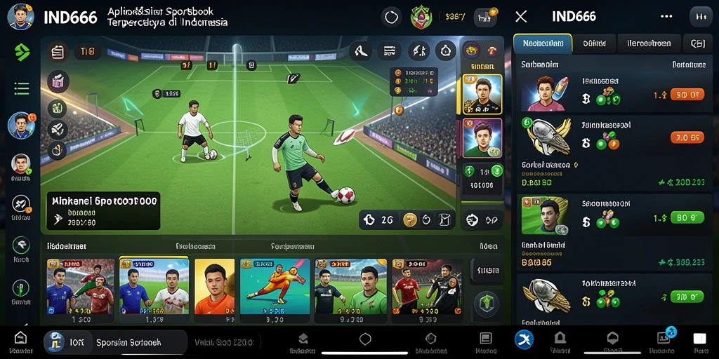 Screenshot utama IND666 menampilkan antarmuka taruhan olahraga yang menarik.