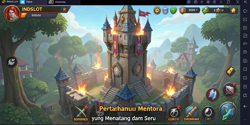 Gameplay seru dari INDSLOT yang menampilkan strategi Tower Defense.