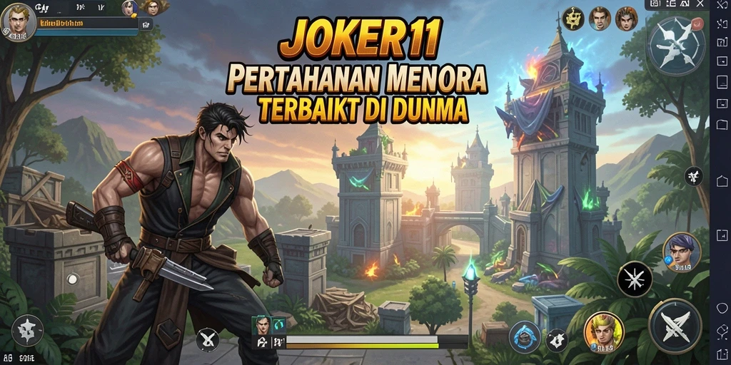 Gambaran gameplay JOKER11 yang seru dalam Tower Defense.