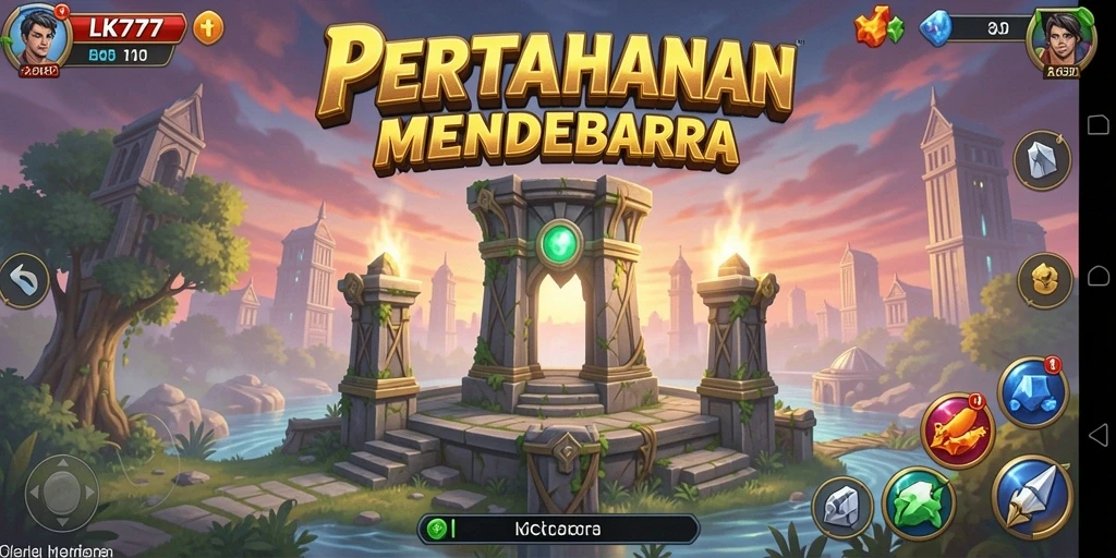 Screenshot utama LK777 menampilkan aksi seru dalam permainan Tower Defense.