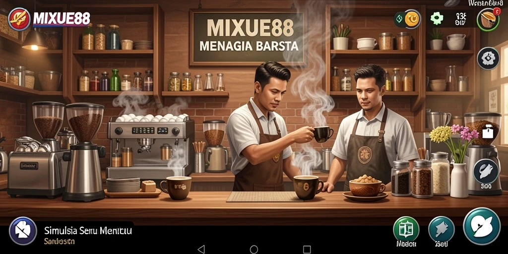 Tampilan gameplay MIXUE88 dengan berbagai minuman menarik.