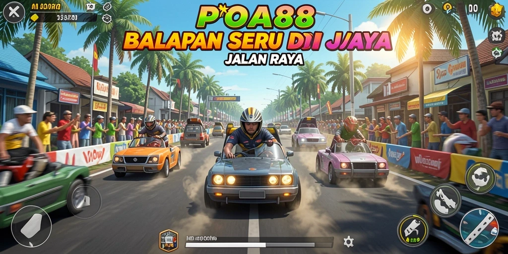 Tampilan menarik dari gameplay balapan yang mendebarkan di POA88.