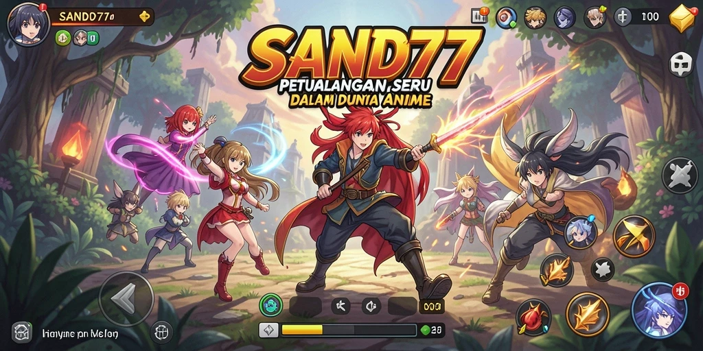Screenshot gameplay SAND77 yang menunjukkan aksi seru di dunia Anime.