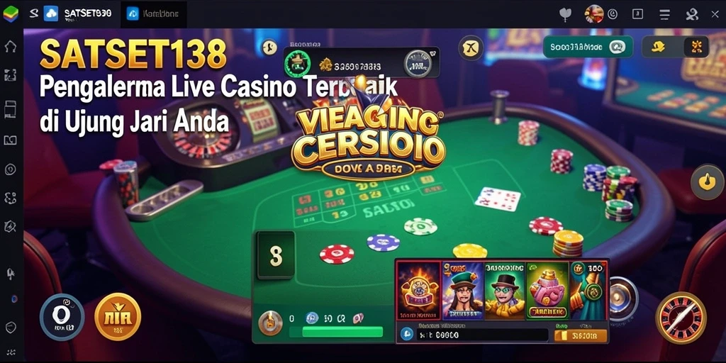 Screenshot utama SATSET138 menampilkan dealer langsung dalam permainan blackjack.