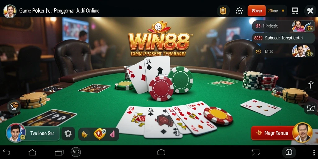 Tampilan gameplay Poker yang menarik dan mendebarkan di WIN88.